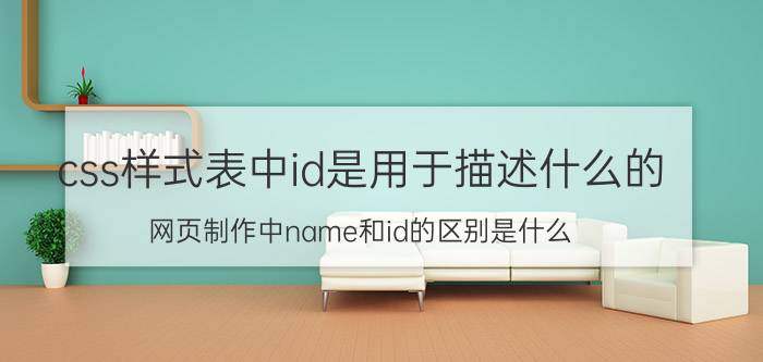 css样式表中id是用于描述什么的 网页制作中name和id的区别是什么？